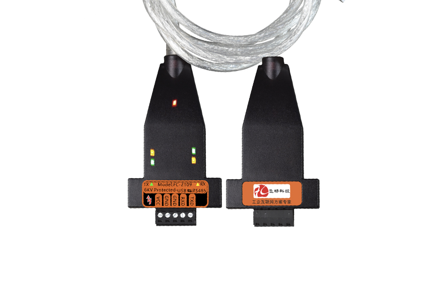 飞畅科技-工业级 6KV防雷型 USB转1路TTL转换器(带线)