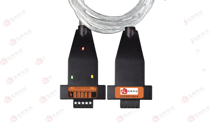 飞畅科技-工业级 3KV隔离/6KV防雷型 USB转1路RS485转换器(带线)