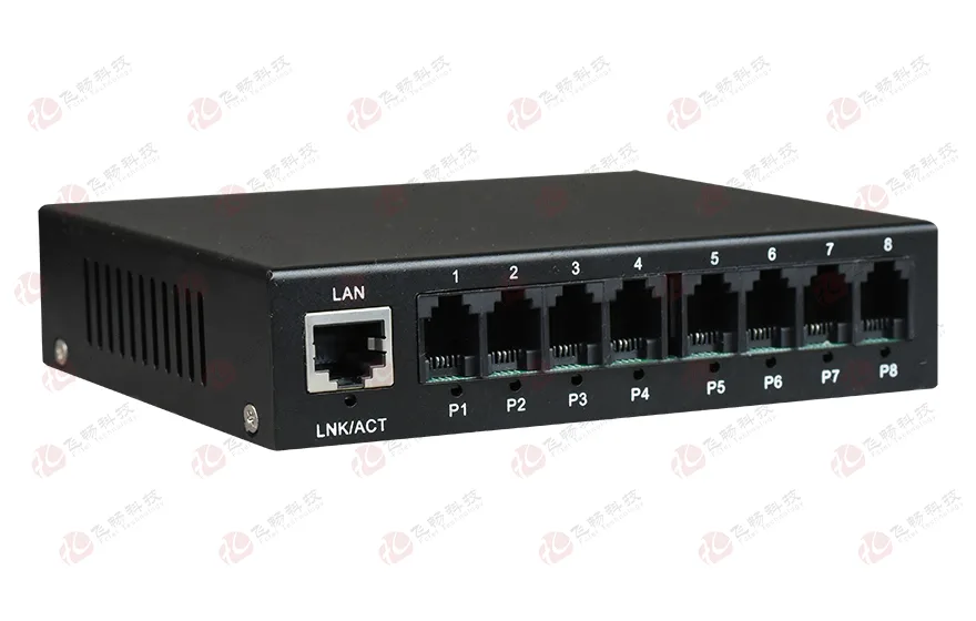 8路电话（RJ11）+1路千兆以太网 电话光端机