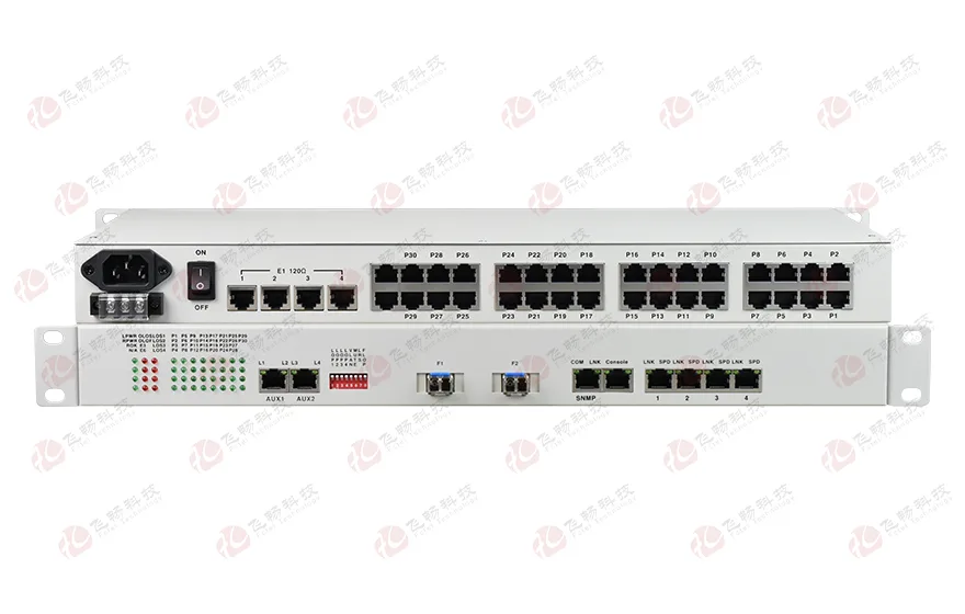 30路电话+4E1+4FE+4RS232光端机(19英寸1U)