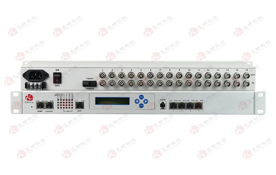 16E1+4GE 带LCD显示 PDH光端机