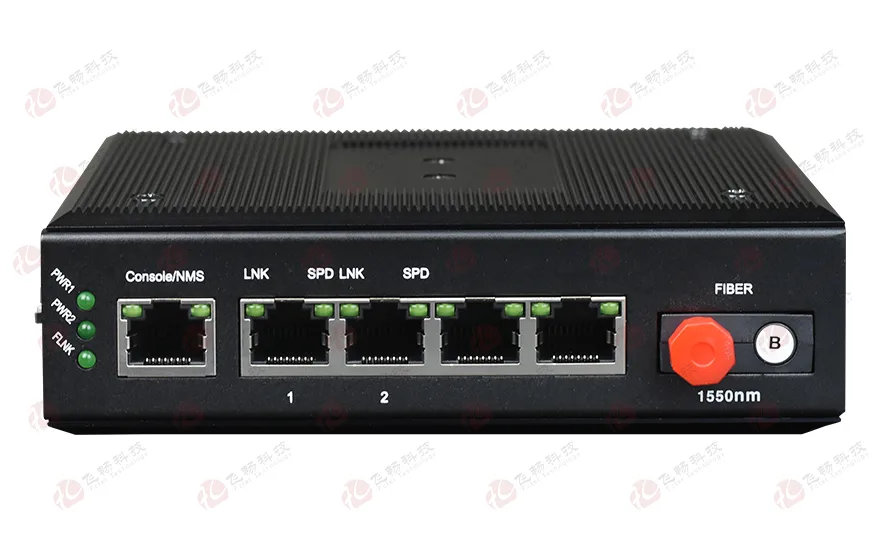 网管型 工业级1光2电千兆光纤收发器