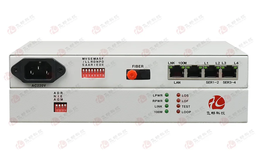 光纤-ETH+4RS232转换器（带宽2M）