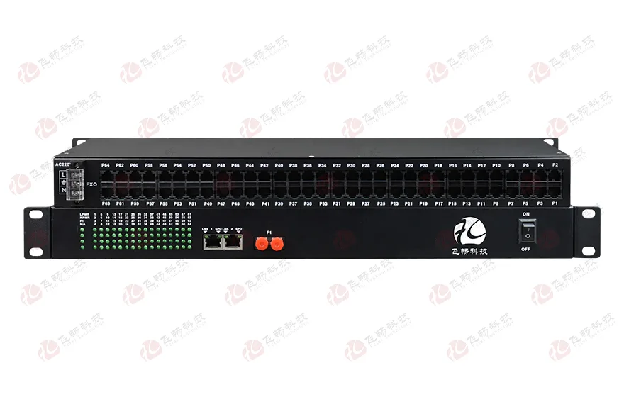 64路电话（RJ11）+2路百兆以太网 电话光端机