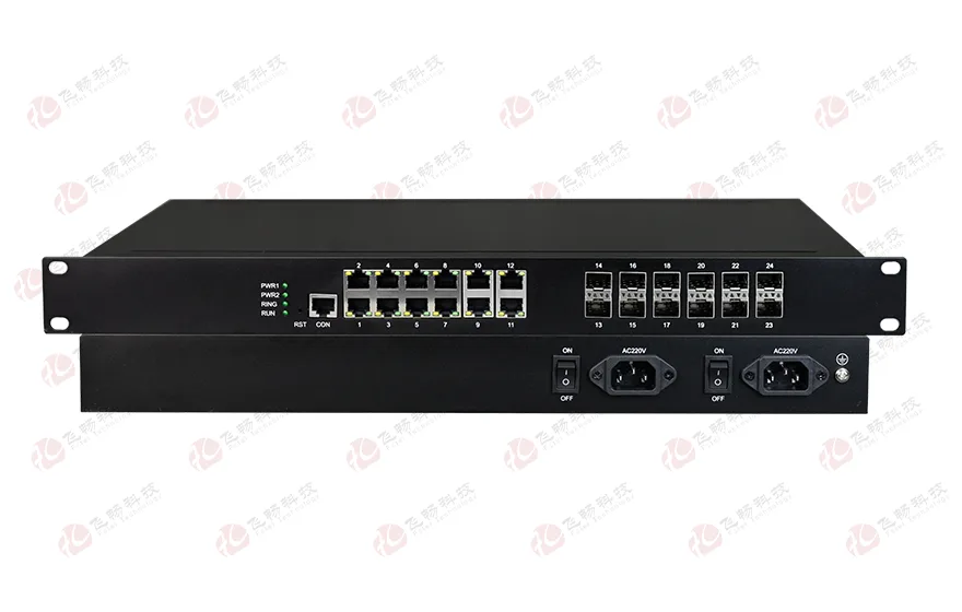 工业轨式 管理型12路千兆电+12路千兆SFP光口 交换机