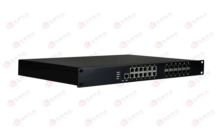 工业轨式 管理型12路千兆电+12路千兆SFP光口 交换机