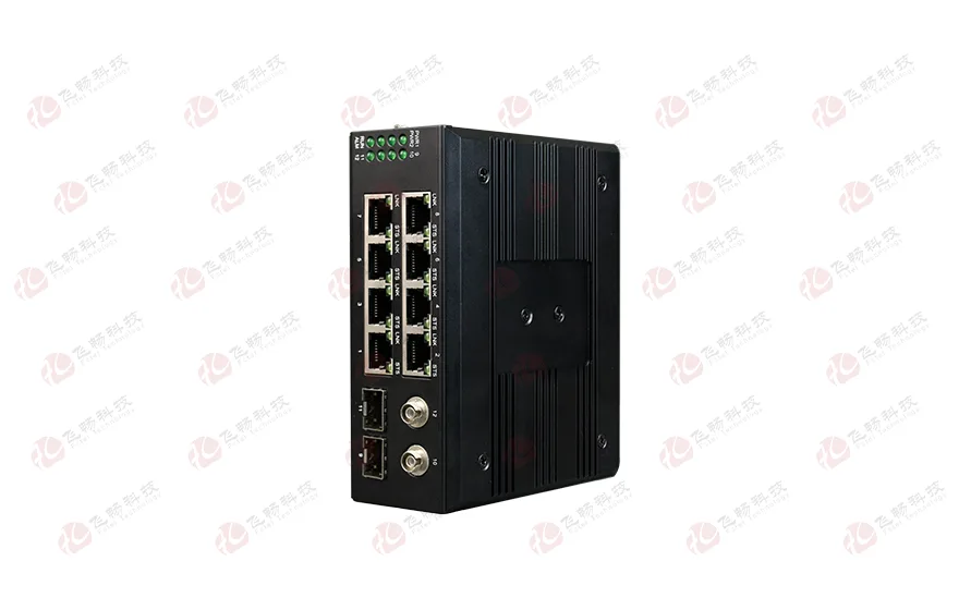工业轨式管理型 带光旁路 8路千兆电+4路千兆光口交换机
