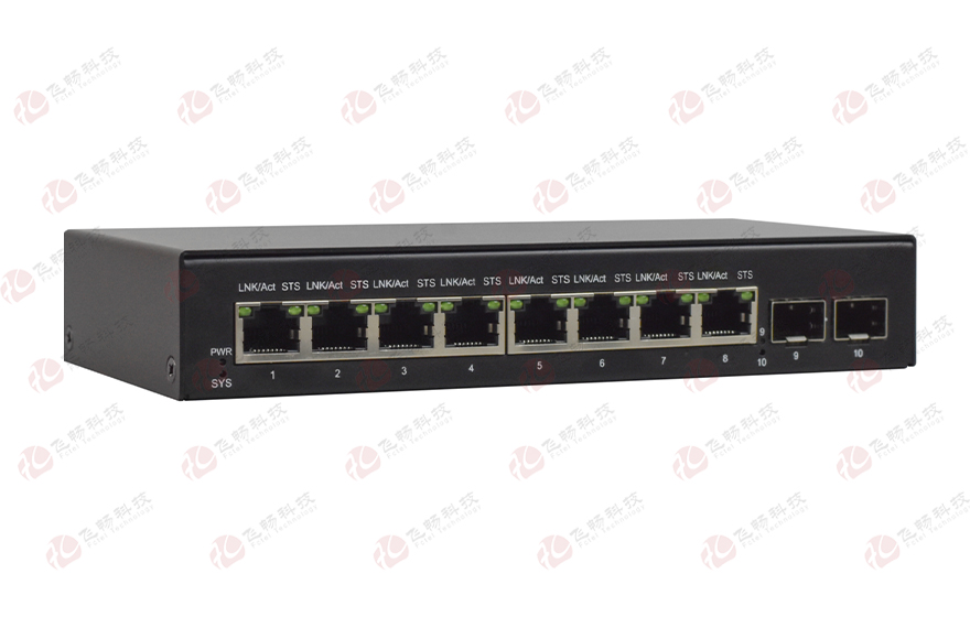 飞畅科技-8路千兆物理隔离电口（1+1光纤备份） 光端机
