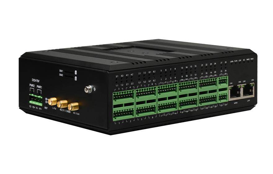 飞畅科技-工业轨式1xLan+1xWan+8路串口+28路DIDO/AIAO  4G CAT.4路由器(支持双卡双待)