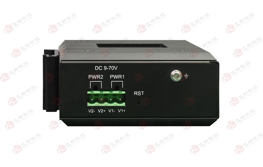 飞畅科技-工业轨式2路串口／4路开关量+4路百兆电 光端机