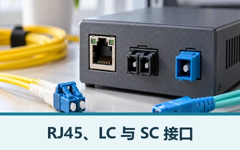 光纤收发器接口现场连接与选型示意图
