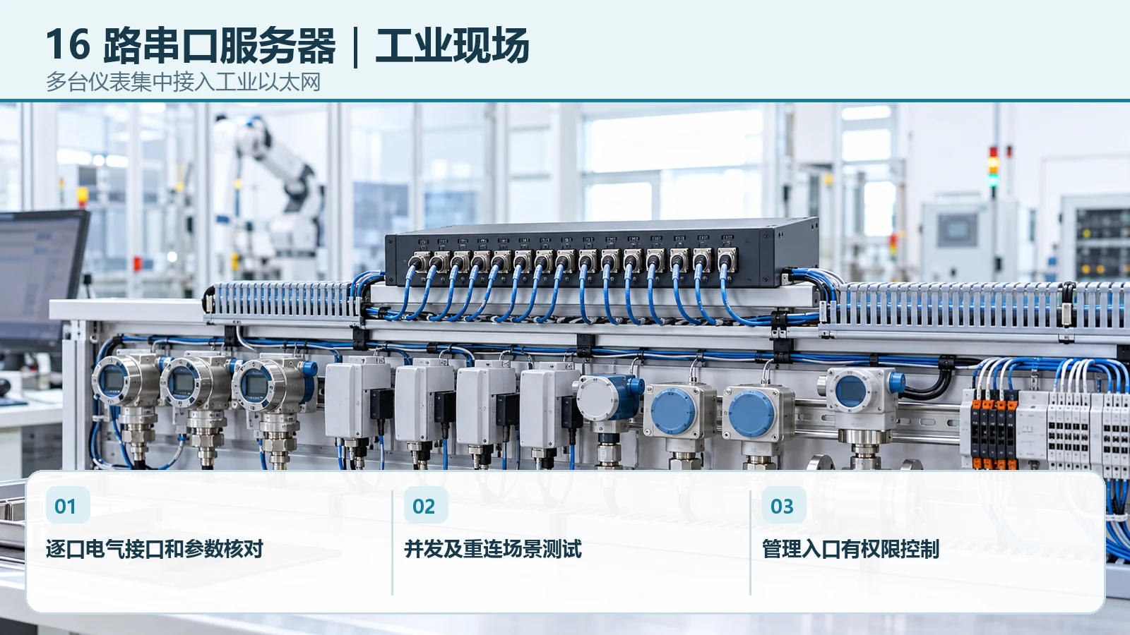 16 路串口服务器在多台仪表集中接入工业以太网中的设备、布线与现场选型要点