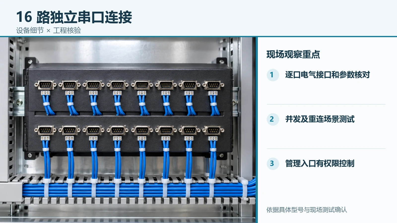 16 路串口服务器的设备接口细节与现场观察重点