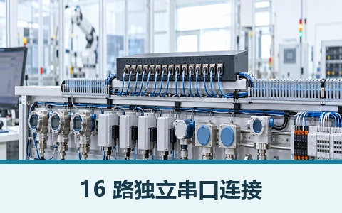 16 路串口服务器现场连接与选型示意图