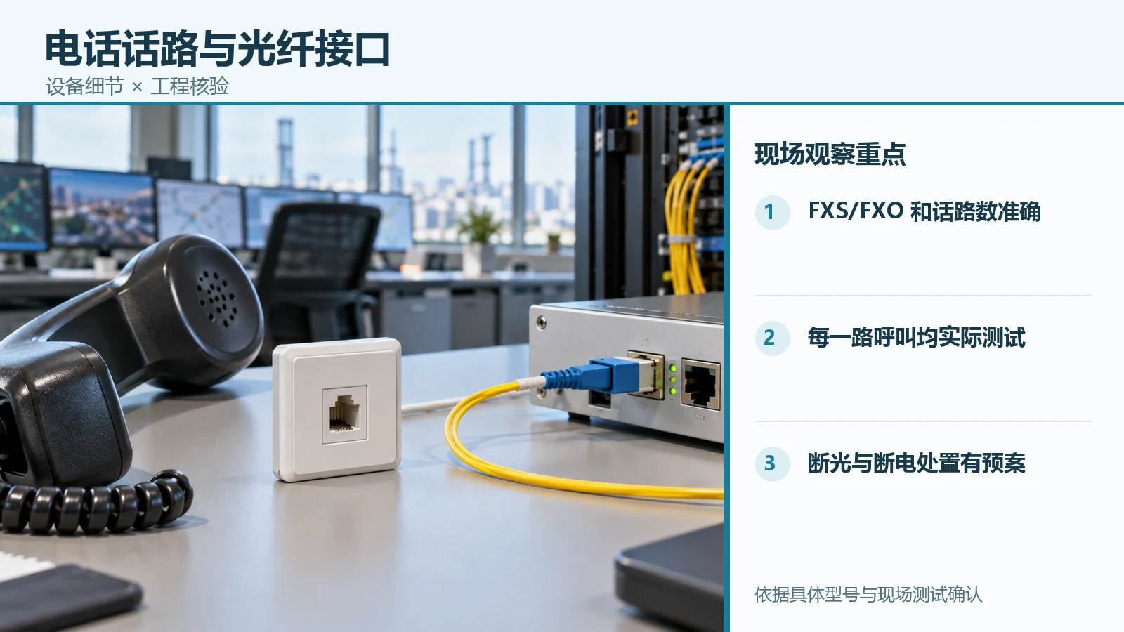 电话光端机的设备接口细节与现场观察重点