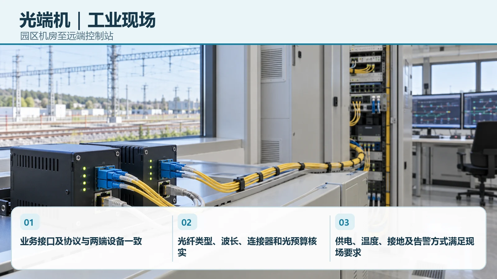 光端机在园区机房至远端控制站中的设备、布线与现场选型要点